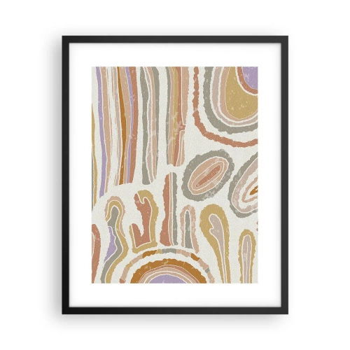 Pôster com moldura preta - Secções transversais coloridas - 40x50 cm