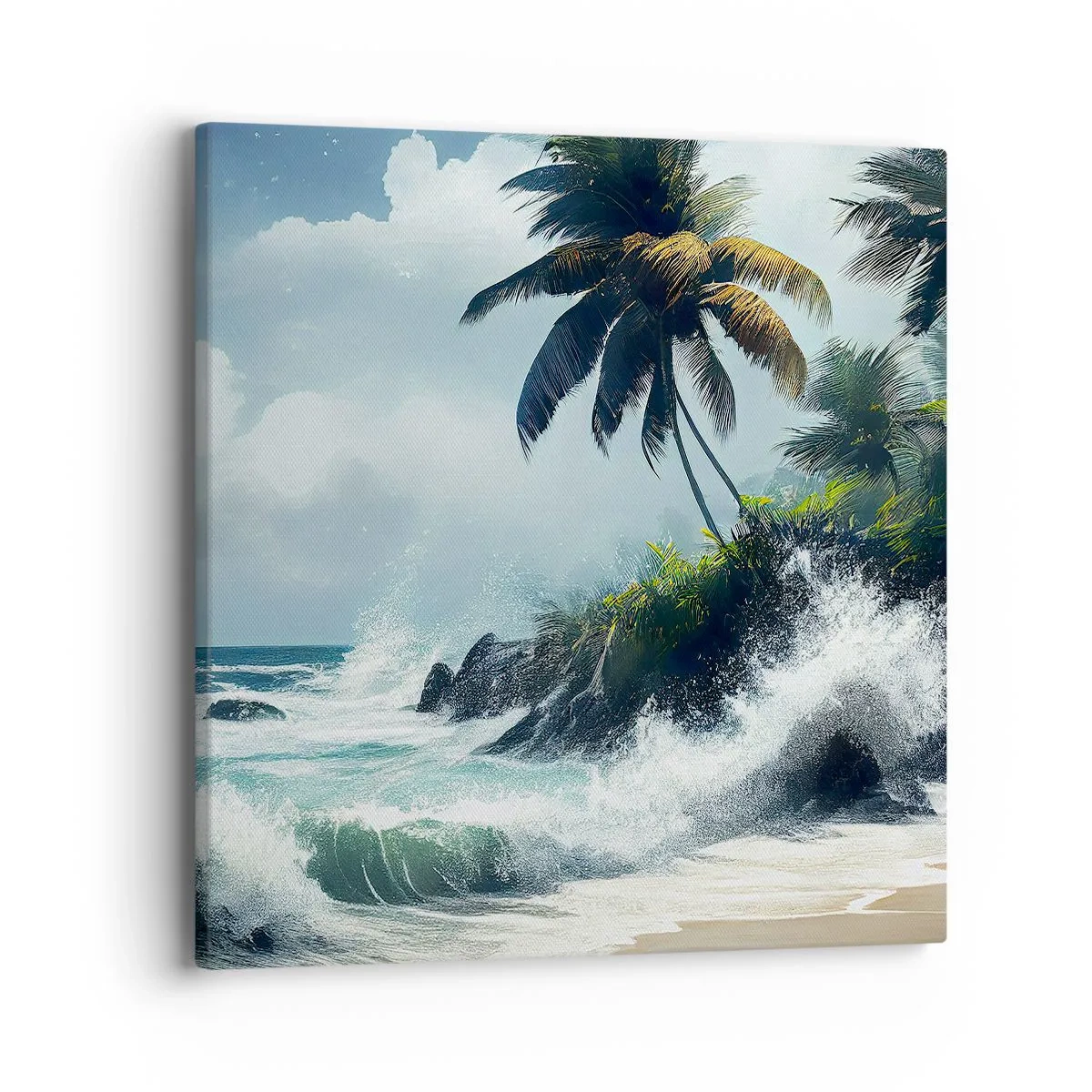 Quadro em tela - Em uma costa tropical - 40x40 cm