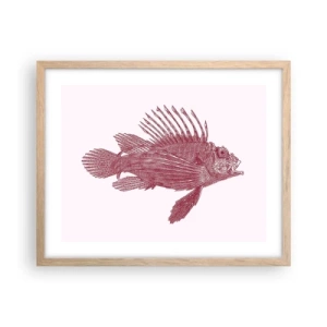 Pôster com moldura de carvalho claro - Um habitante de águas exóticas - 50x40 cm