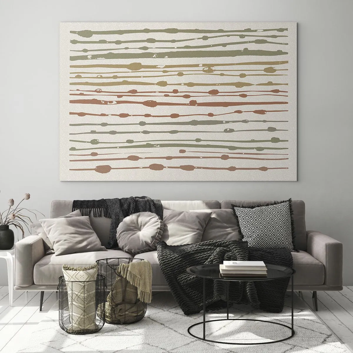 Quadro em vidro - Notação musical de cores - 100x70 cm