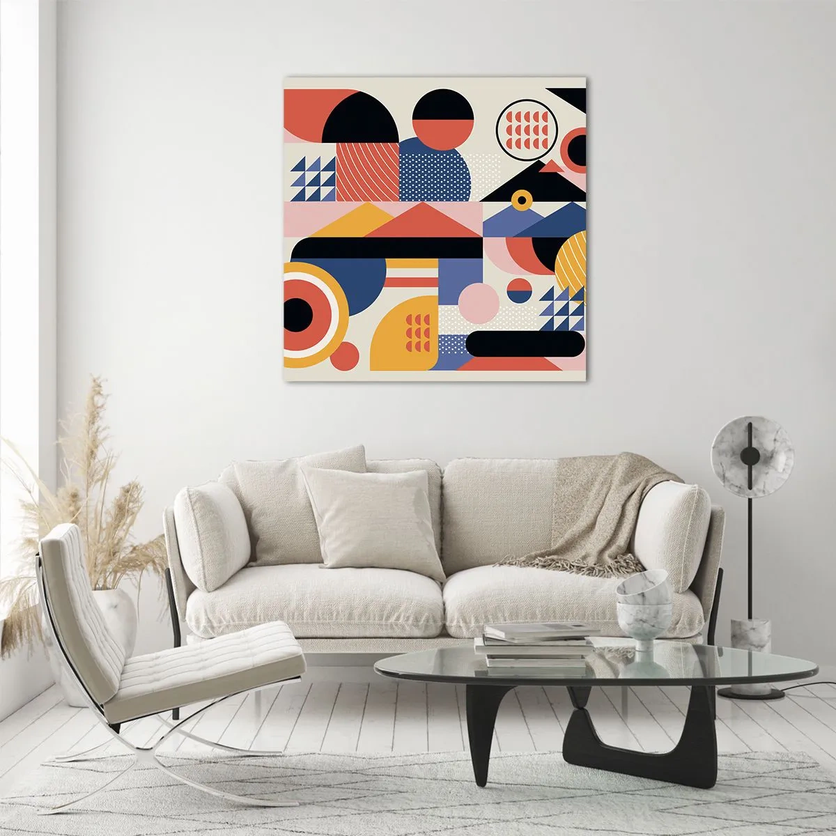 Quadro em vidro - Composição: brincar - 70x70 cm