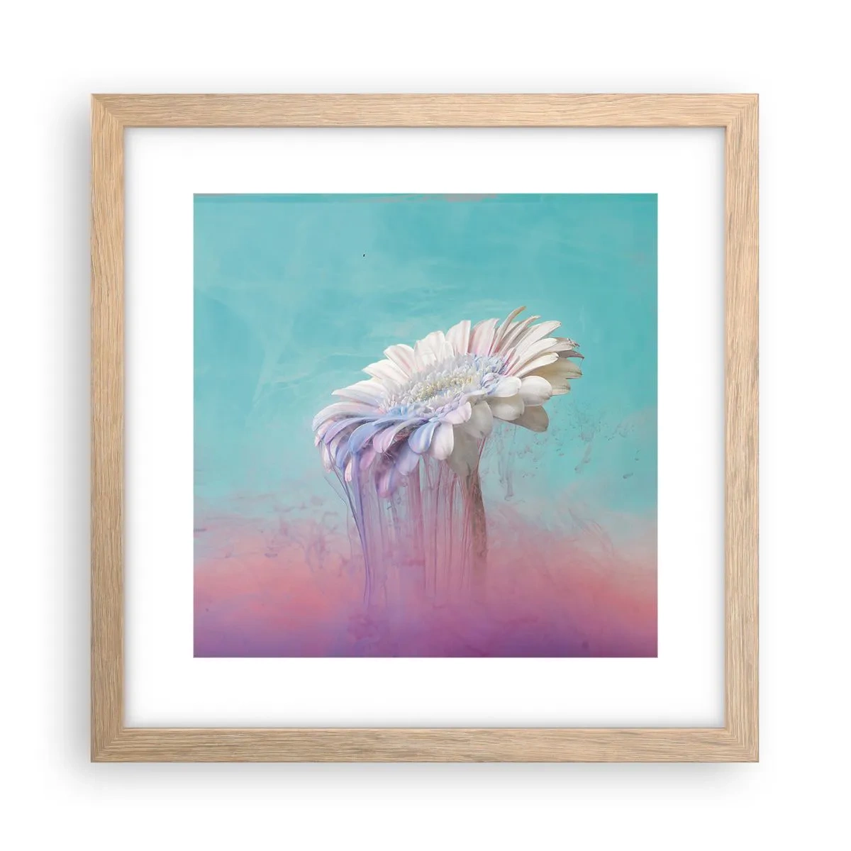 Pôster com moldura de carvalho claro - O submundo das flores - 30x30 cm