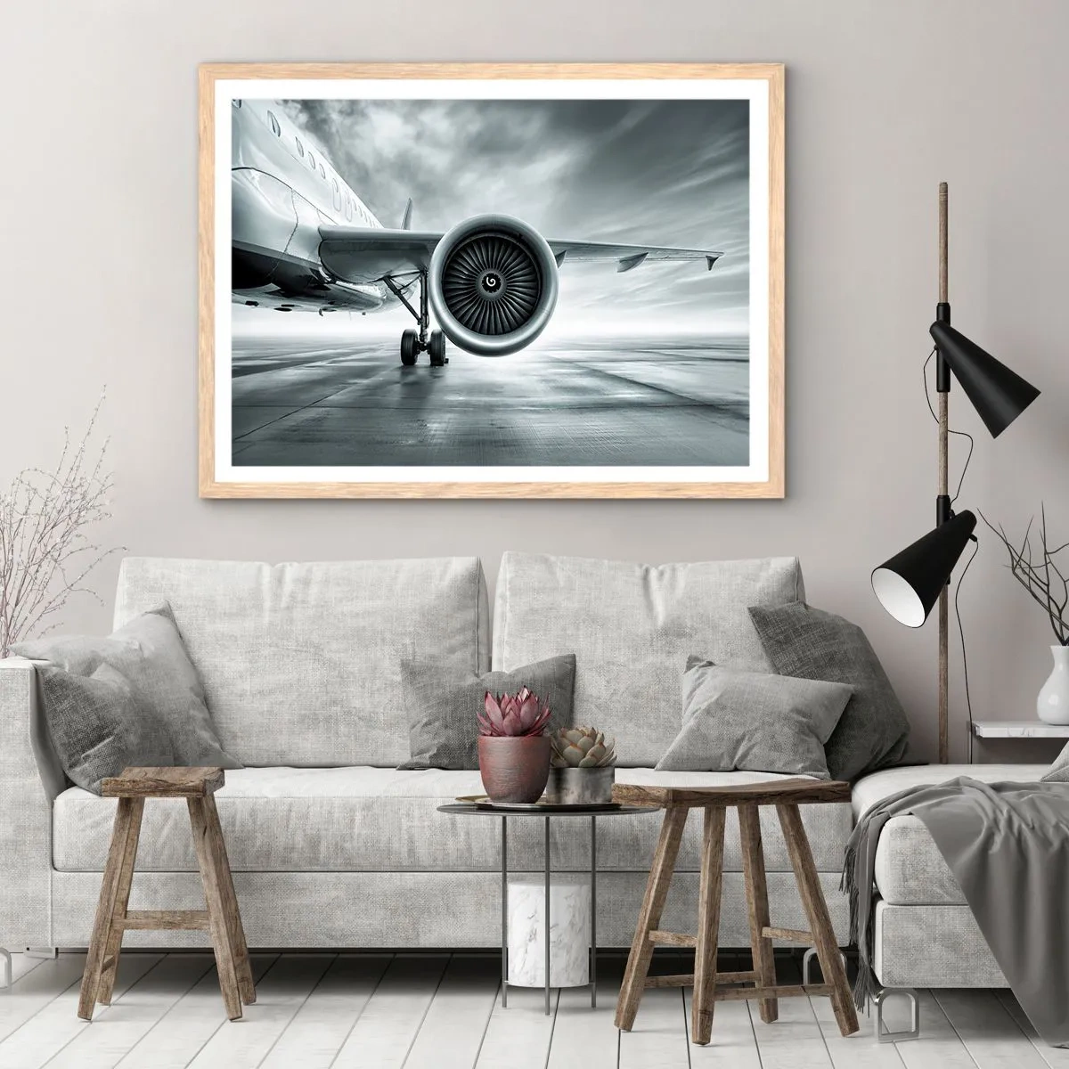 Pôster com moldura de carvalho claro - Há poder! - 40x30 cm