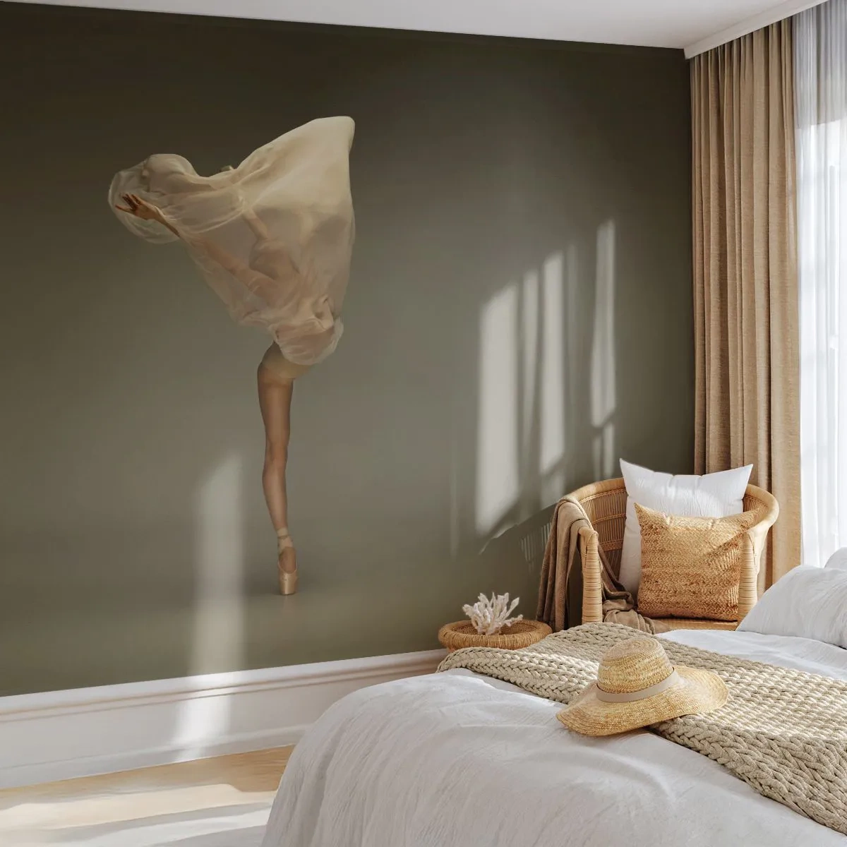 Papel de Parede Premium Sand - Prestes a voar - Bailarina, Dança, Balé - 250x175 cm