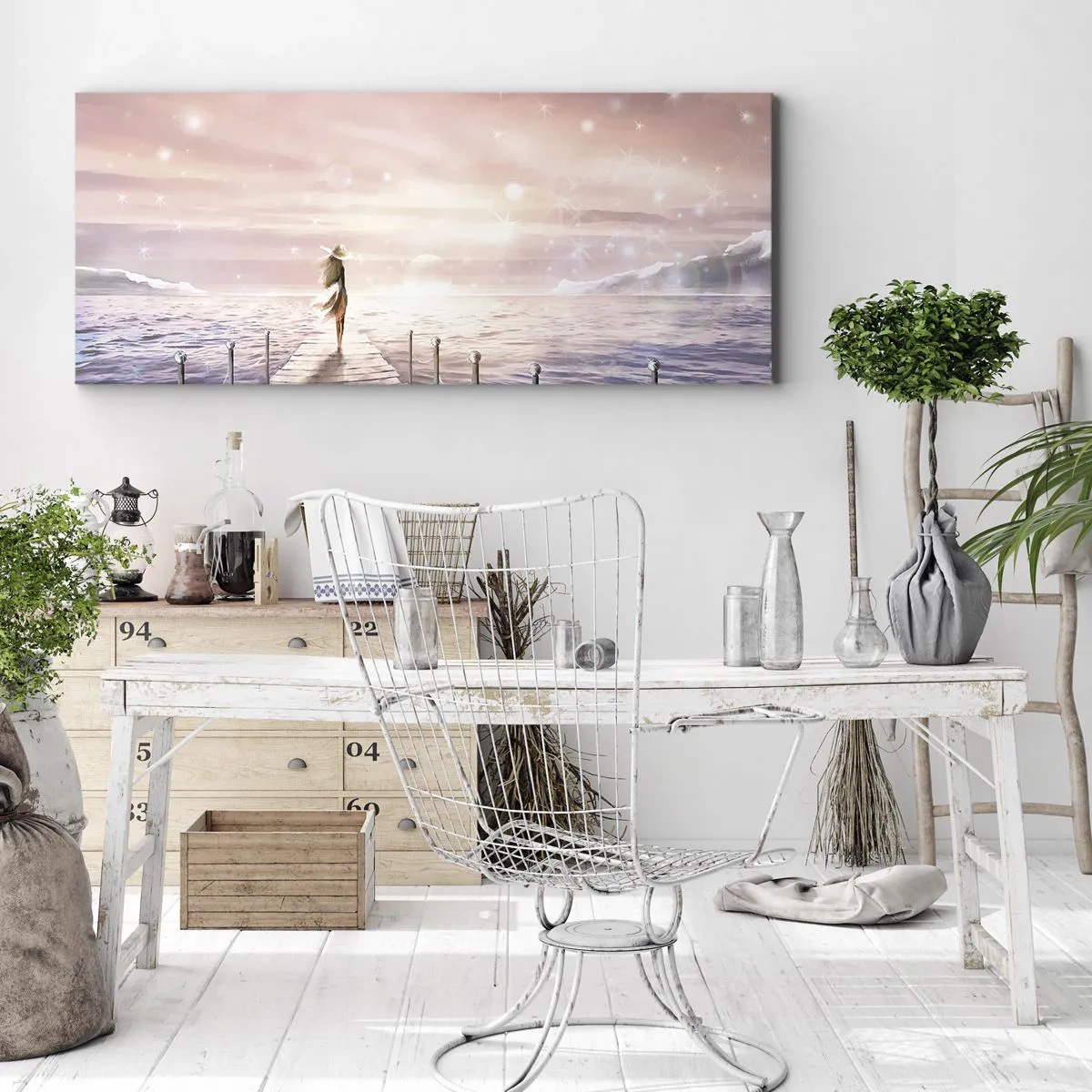 Quadro em tela - À luz de um sonho - 90x30 cm