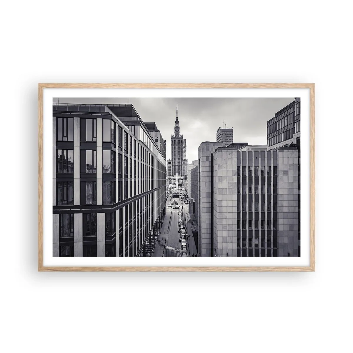 Pôster com moldura de carvalho claro - Vale de Varsóvia - 91x61 cm
