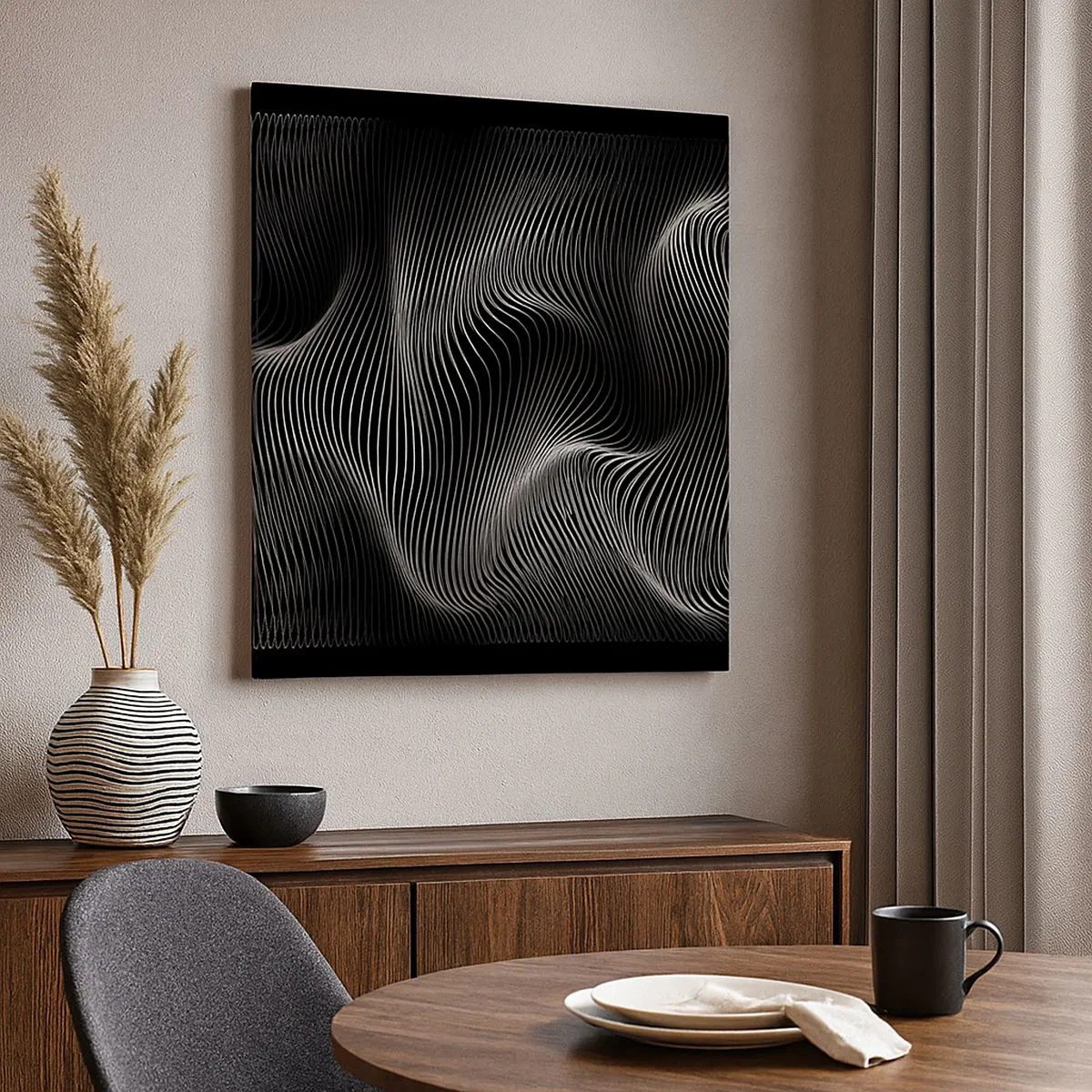 Quadro em tela - Dança de luz no espaço - 30x30 cm