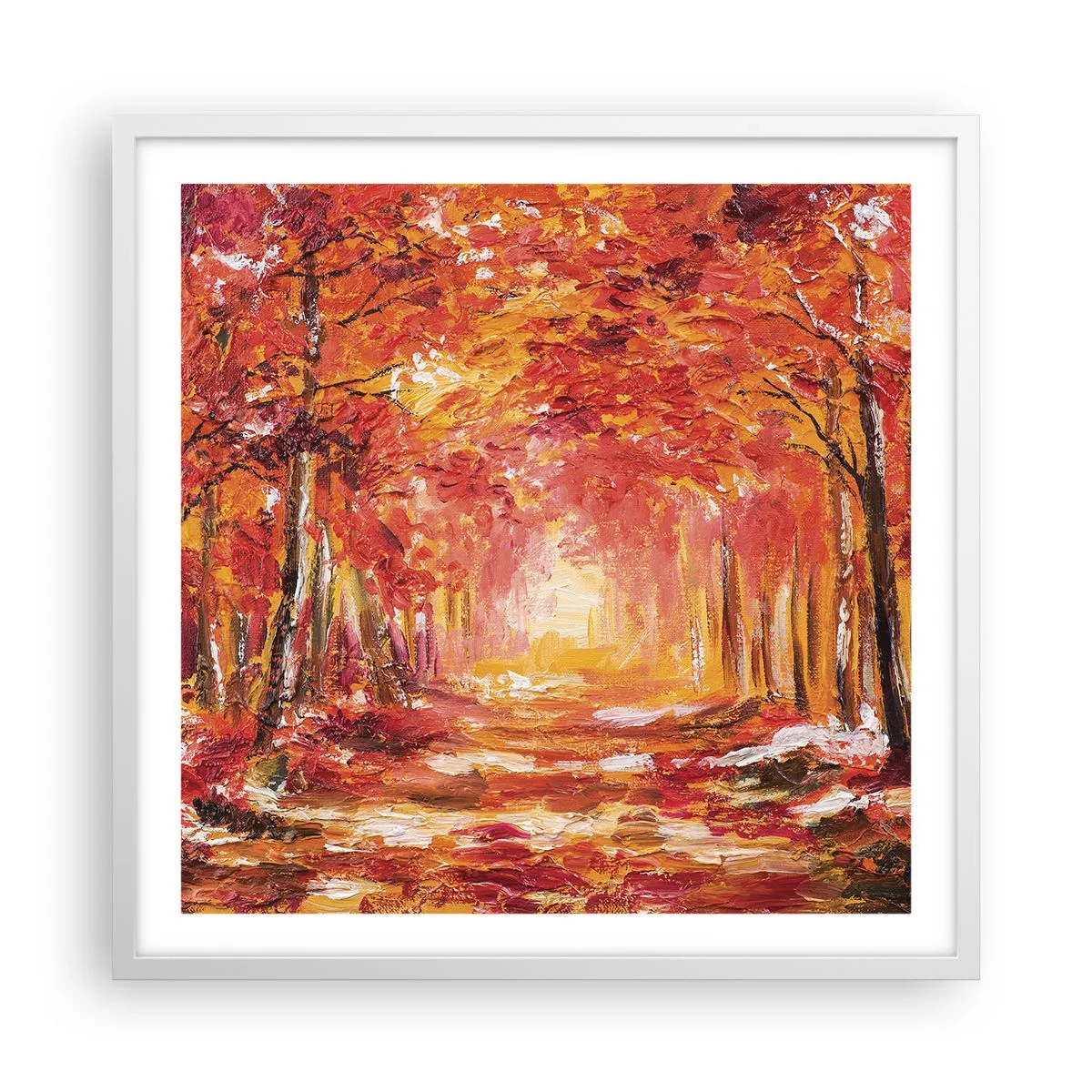 Pôster em moldura branca - Floresta de cobre - 60x60 cm