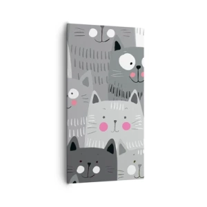 Quadro em tela - O mundo dos gatos - 65x120 cm