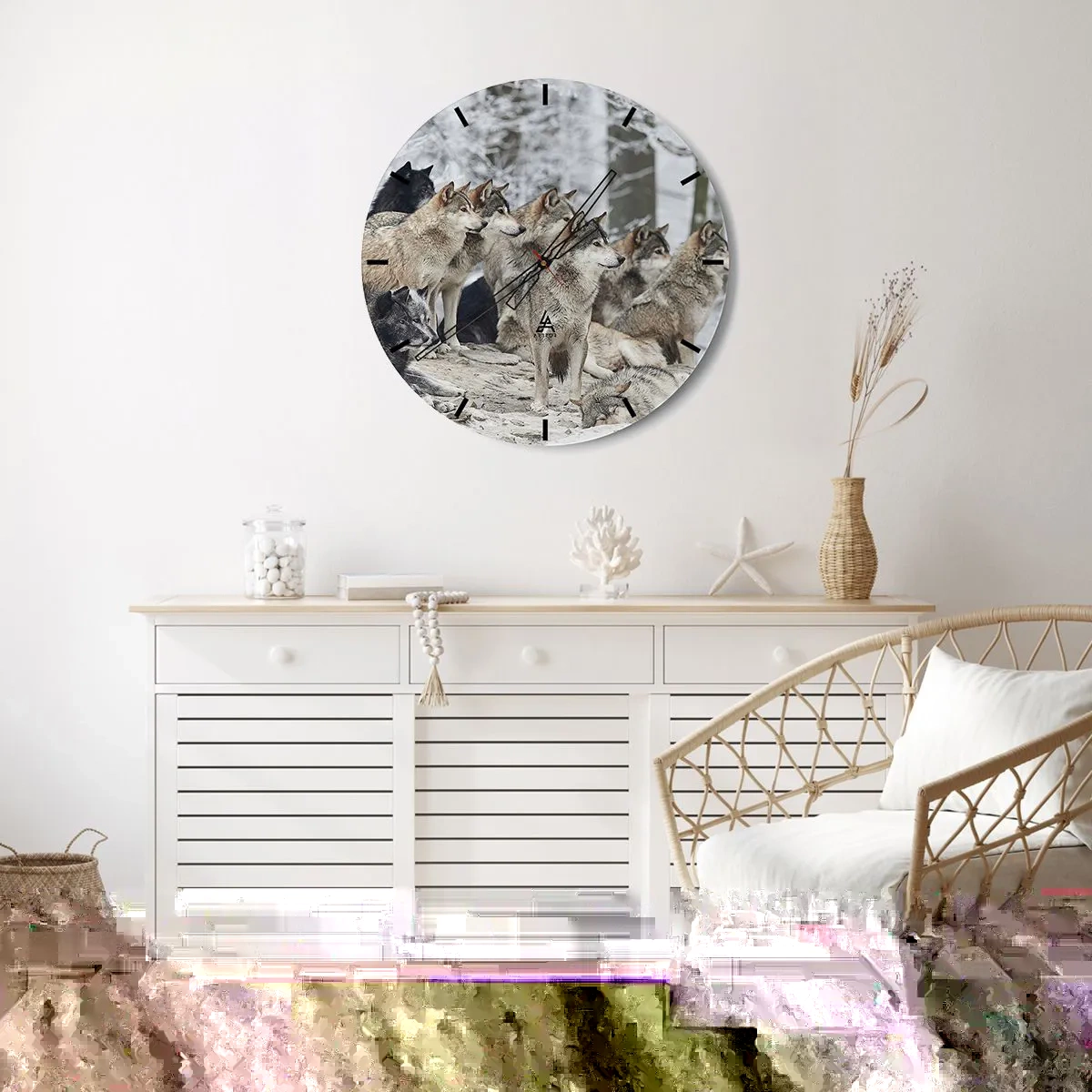 Relógio de parede - Relógio em vidro - Família e amigos - 30x30 cm