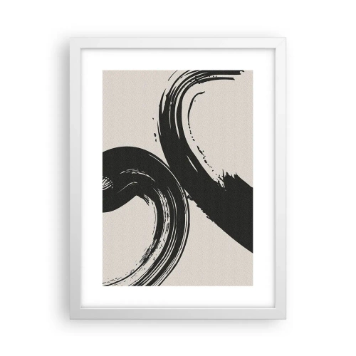 Pôster em moldura branca - Varrer e circular - 30x40 cm