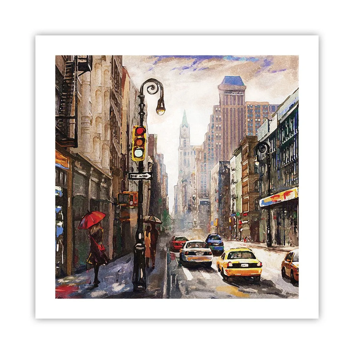 Pôster - Nova York – colorida também na chuva  - 50x50 cm