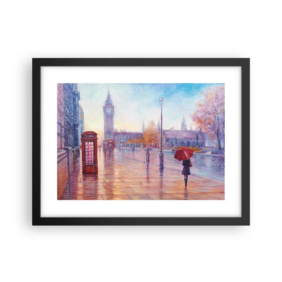 Pôster com moldura preta - Um dia de outono em Londres - 40x30 cm