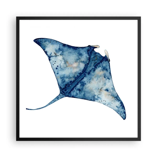 Pôster com moldura preta - A vida em azul - 60x60 cm