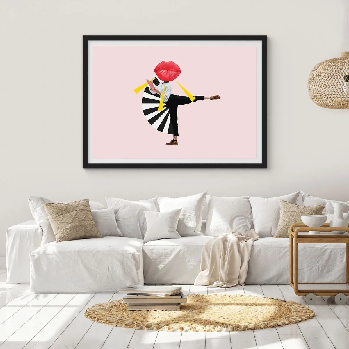 Pôster com moldura preta - Arte pop surreal - 91x61 cm