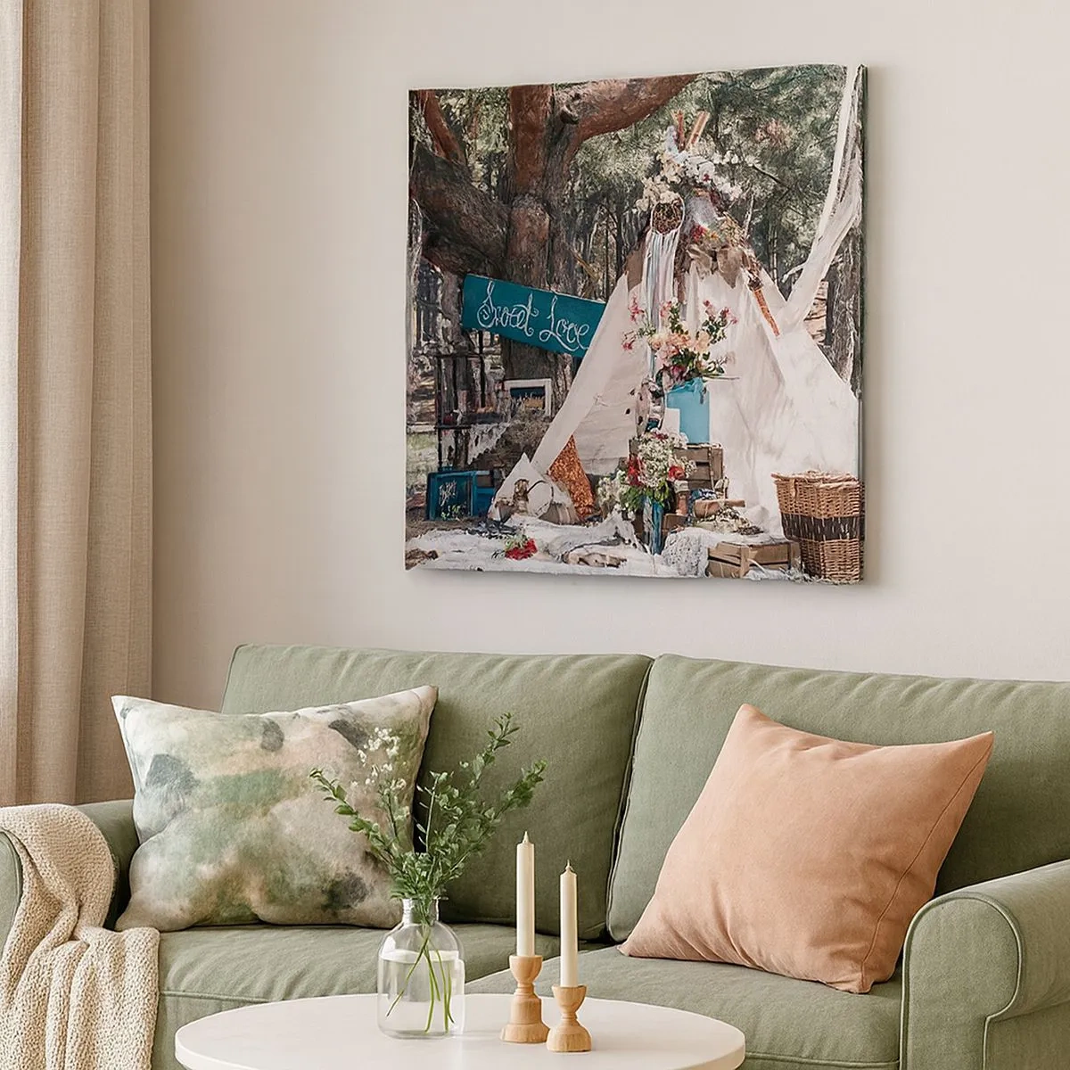 Quadro em tela - Make love… - 30x30 cm