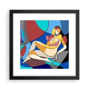 Pôster com moldura preta - Acto cubista - 30x30 cm