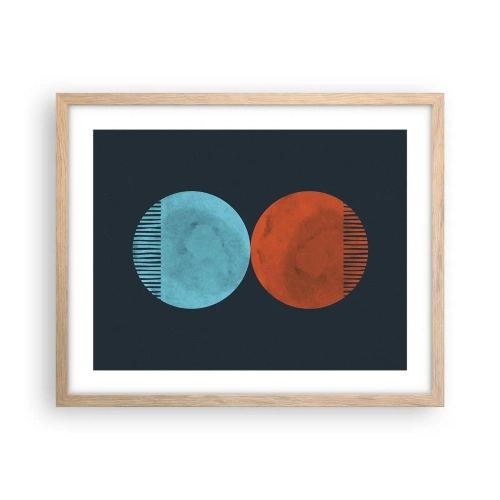 Pôster com moldura de carvalho claro - Apenas geometria? - 50x40 cm