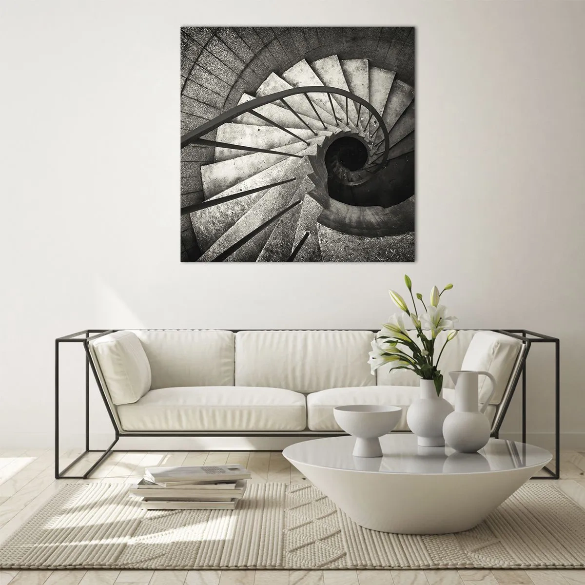 Quadro em vidro - Suba as escadas, desça as escadas - 40x40 cm