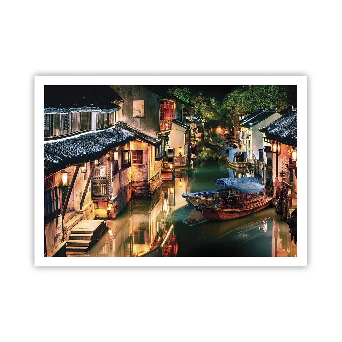 Pôster - Uma noite em uma rua chinesa - 100x70 cm
