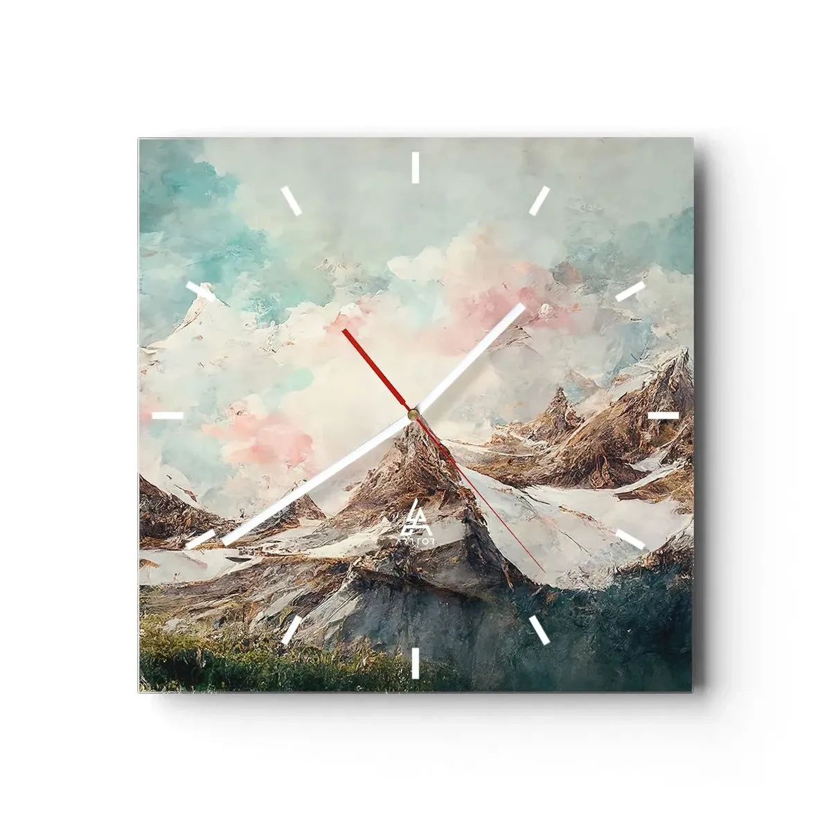 Relógio de parede - Relógio em vidro - Lâminas de rocha - 30x30 cm