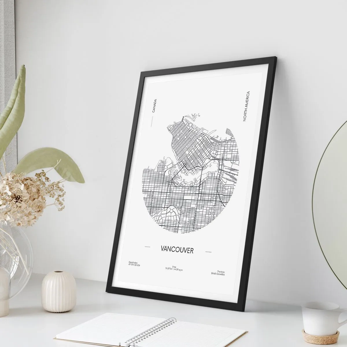 Pôster com moldura preta - Anatomia de Vacouver - 30x40 cm