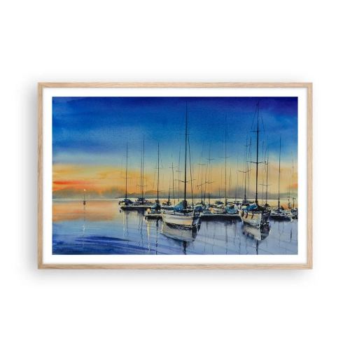 Pôster com moldura de carvalho claro - Fim de um bom dia - 91x61 cm
