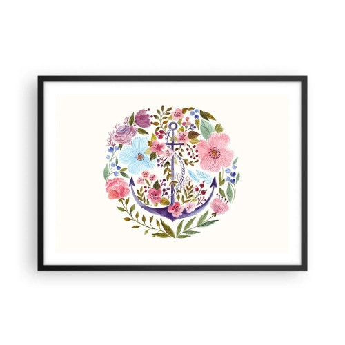 Pôster com moldura preta - O bom sonho de um marinheiro - 70x50 cm