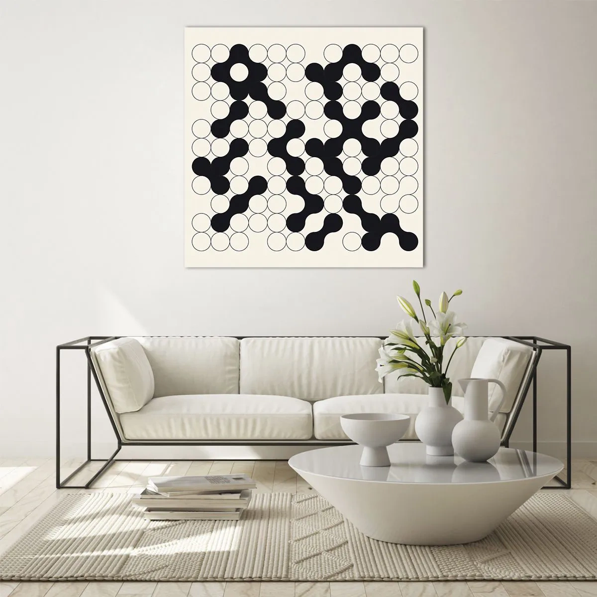 Quadro em vidro - Jogo chinês – variação - 40x40 cm