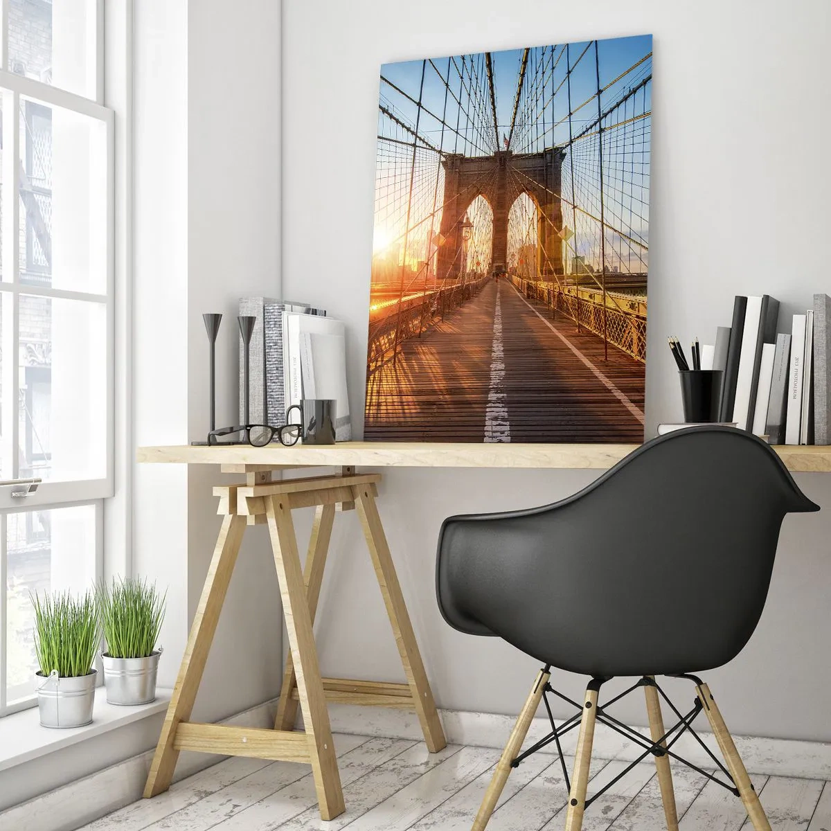 Quadro em vidro - Na Ponte Dourada - 50x70 cm