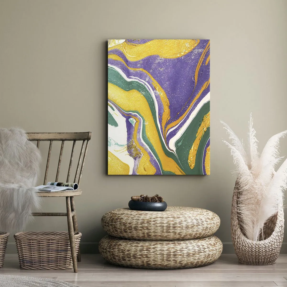 Quadro em tela - Ondas de cor - 50x70 cm