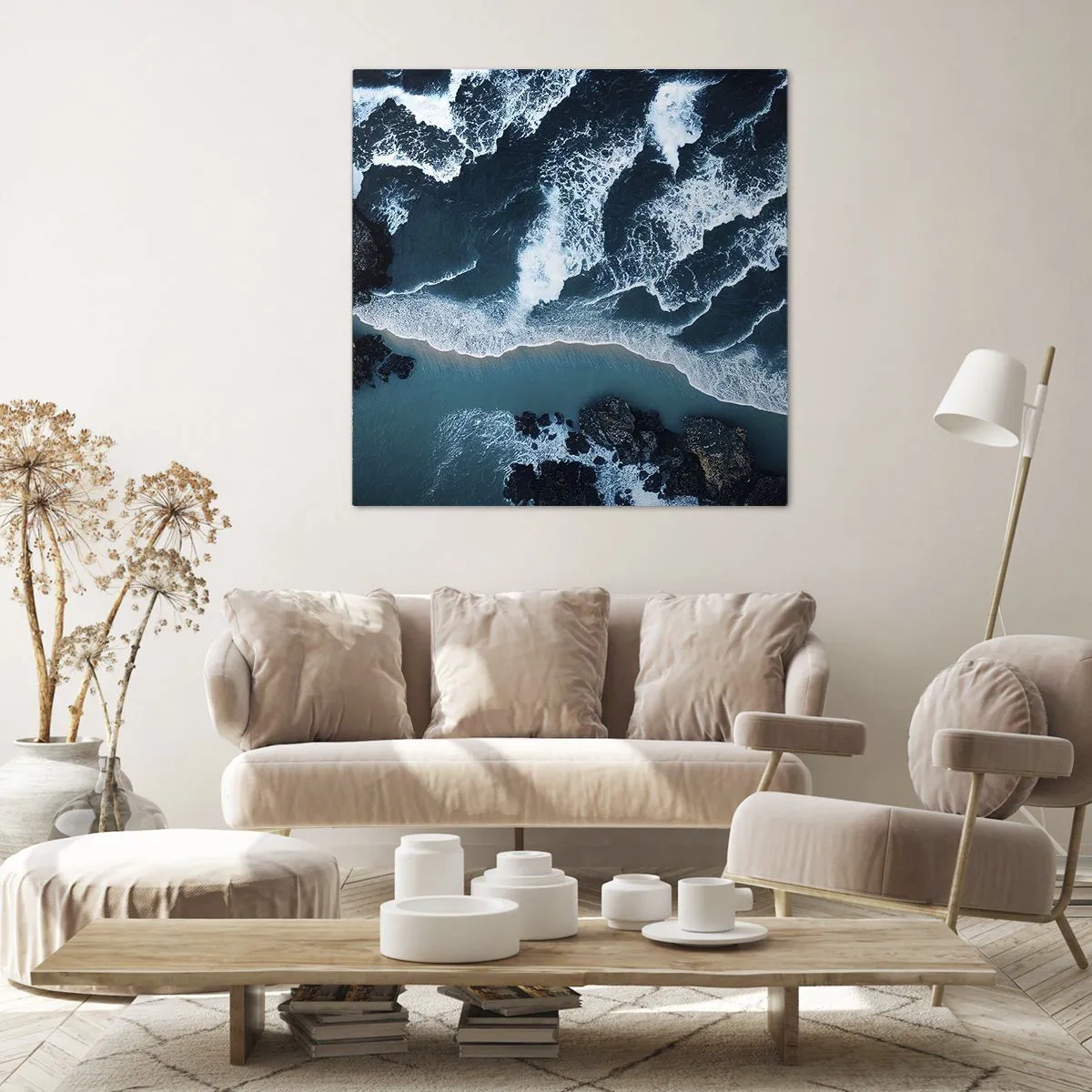 Quadro em tela - Envolto em ondas - 30x30 cm