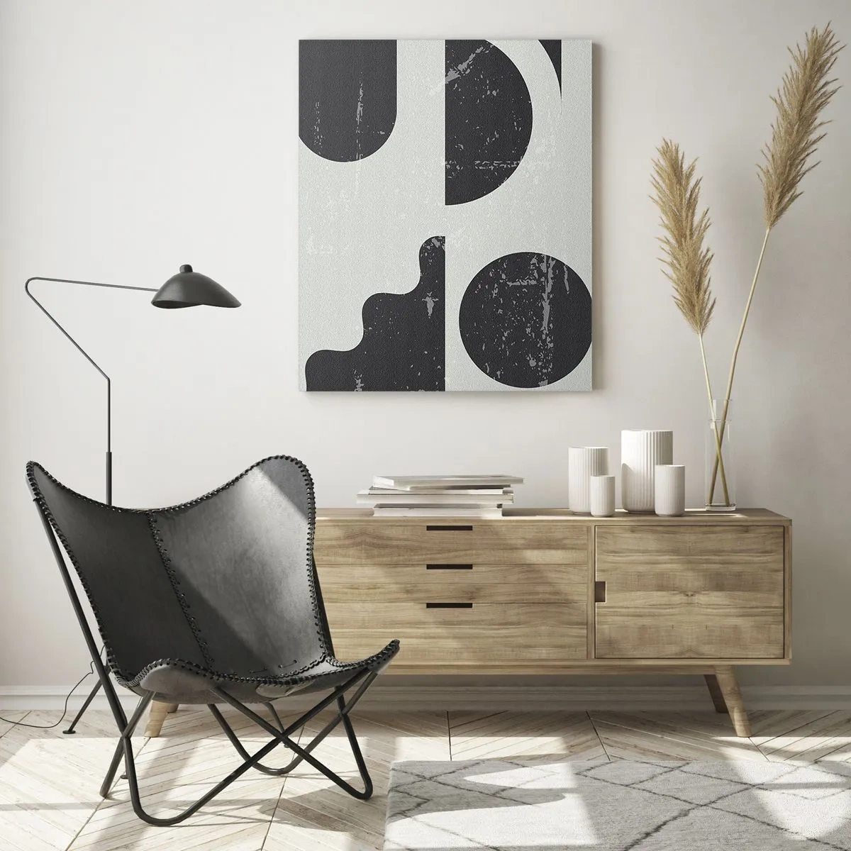 Quadro em vidro - Composição acima e abaixo - 50x70 cm