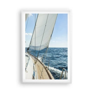 Pôster em moldura branca - Ahoy, aventura - 61x91 cm