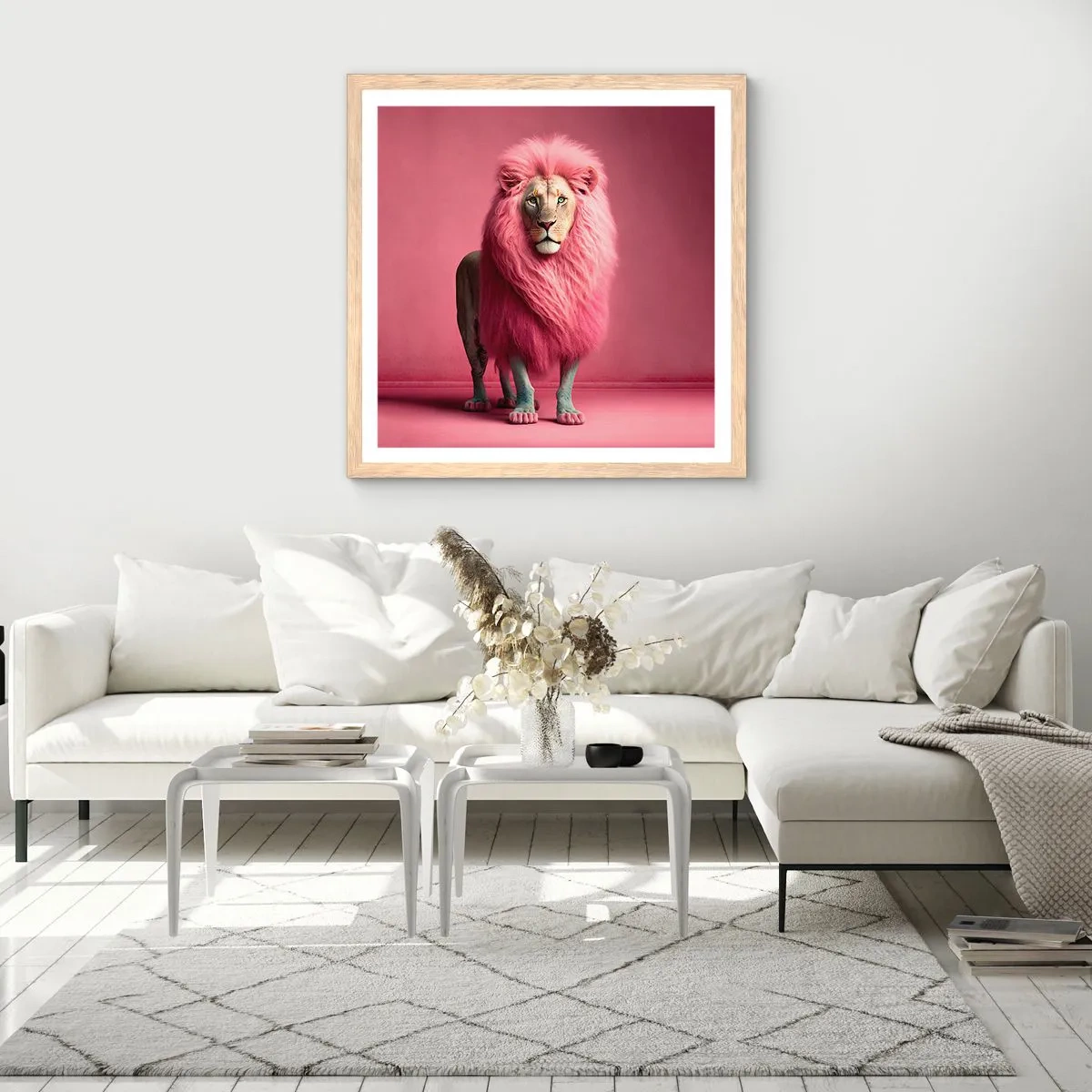 Pôster com moldura de carvalho claro - Não tens mais medo - 60x60 cm