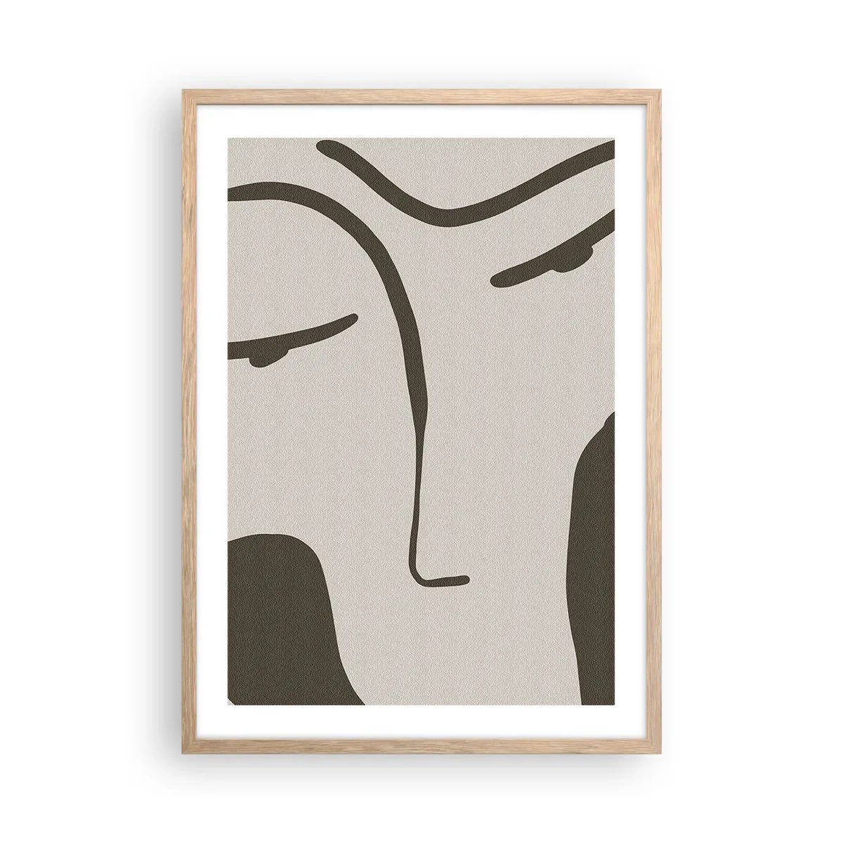 Pôster com moldura de carvalho claro - Como uma pintura de Modigliani - 50x70 cm