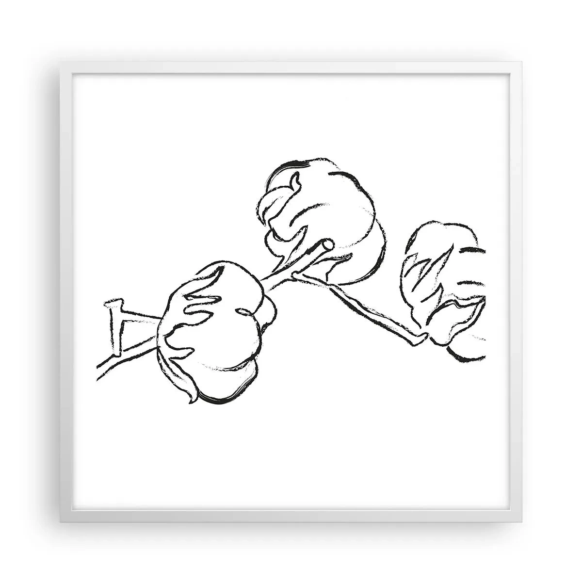 Pôster em moldura branca - Algodão para baixo - 60x60 cm
