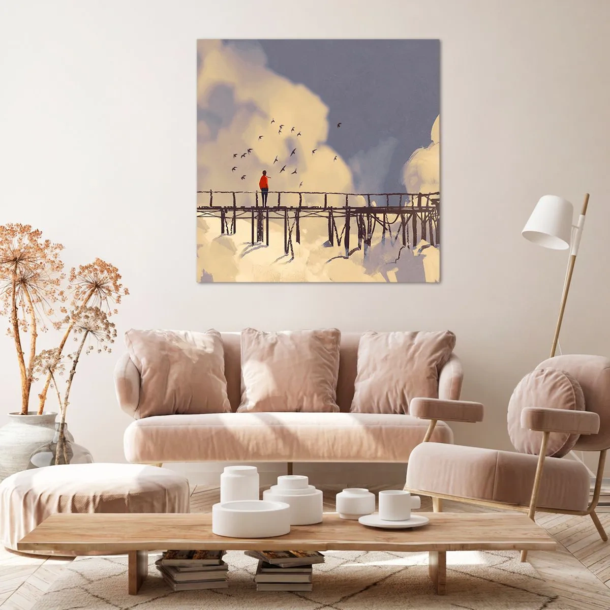 Quadro em tela - Saudade azul - 60x60 cm