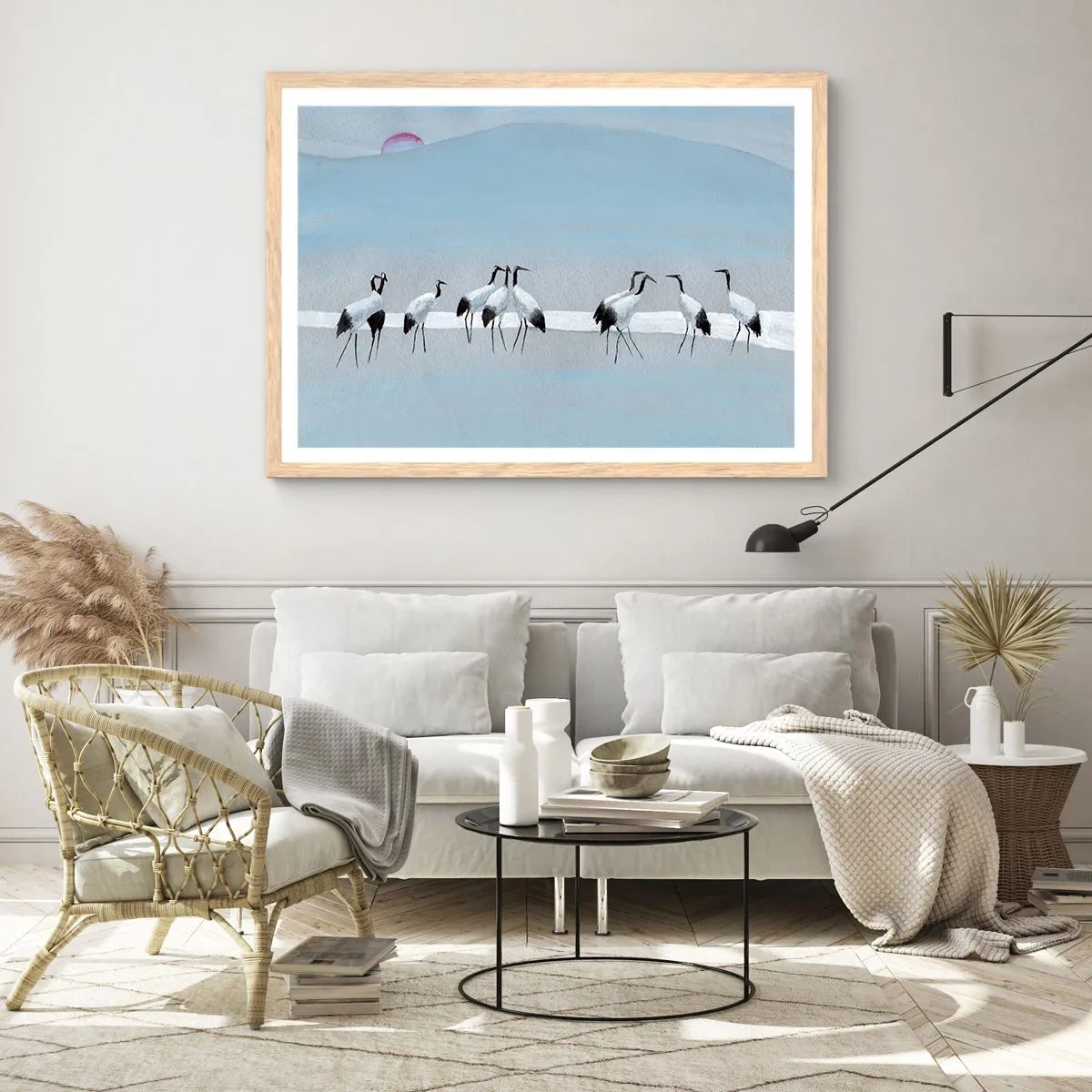 Pôster com moldura de carvalho claro - Depois de um dia quente - 40x30 cm