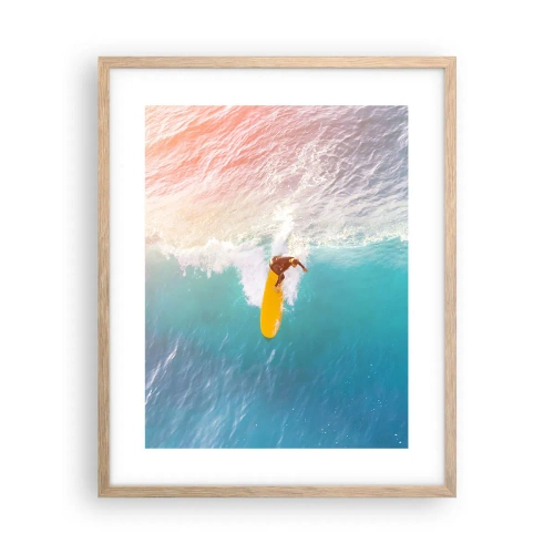 Pôster com moldura de carvalho claro - Cavaleiro oceânico - 40x50 cm