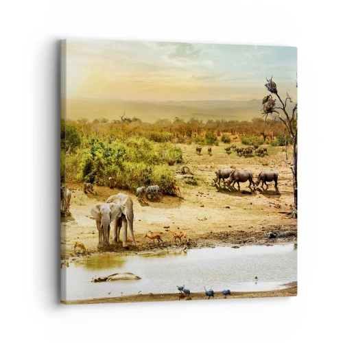 Quadro em tela - Um rio corria no Éden... - 30x30 cm