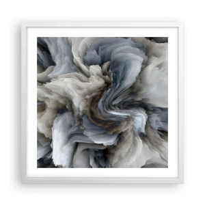 Pôster em moldura branca - Pedra e flor - 50x50 cm