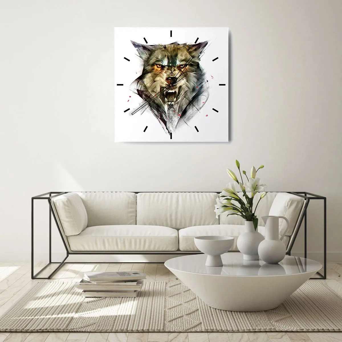 Relógio de parede - Relógio em vidro - Nem um passo! - 40x40 cm