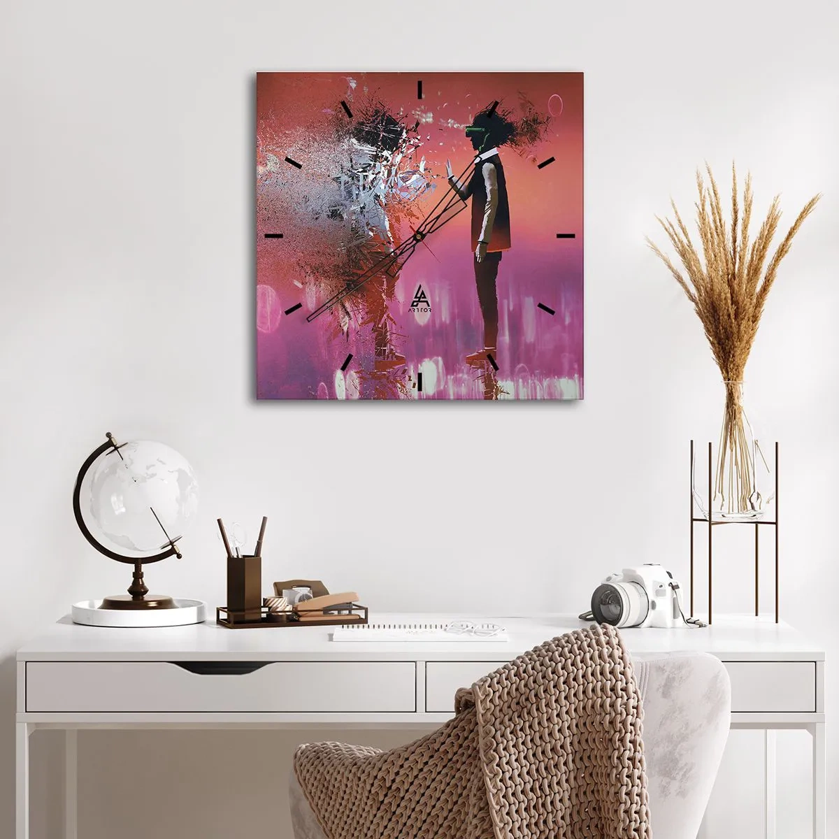 Relógio de parede - Relógio em vidro - É possível olhar para dentro de si mesmo? - 40x40 cm