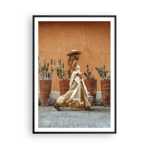Pôster com moldura preta - Estilo hippie - 70x100 cm