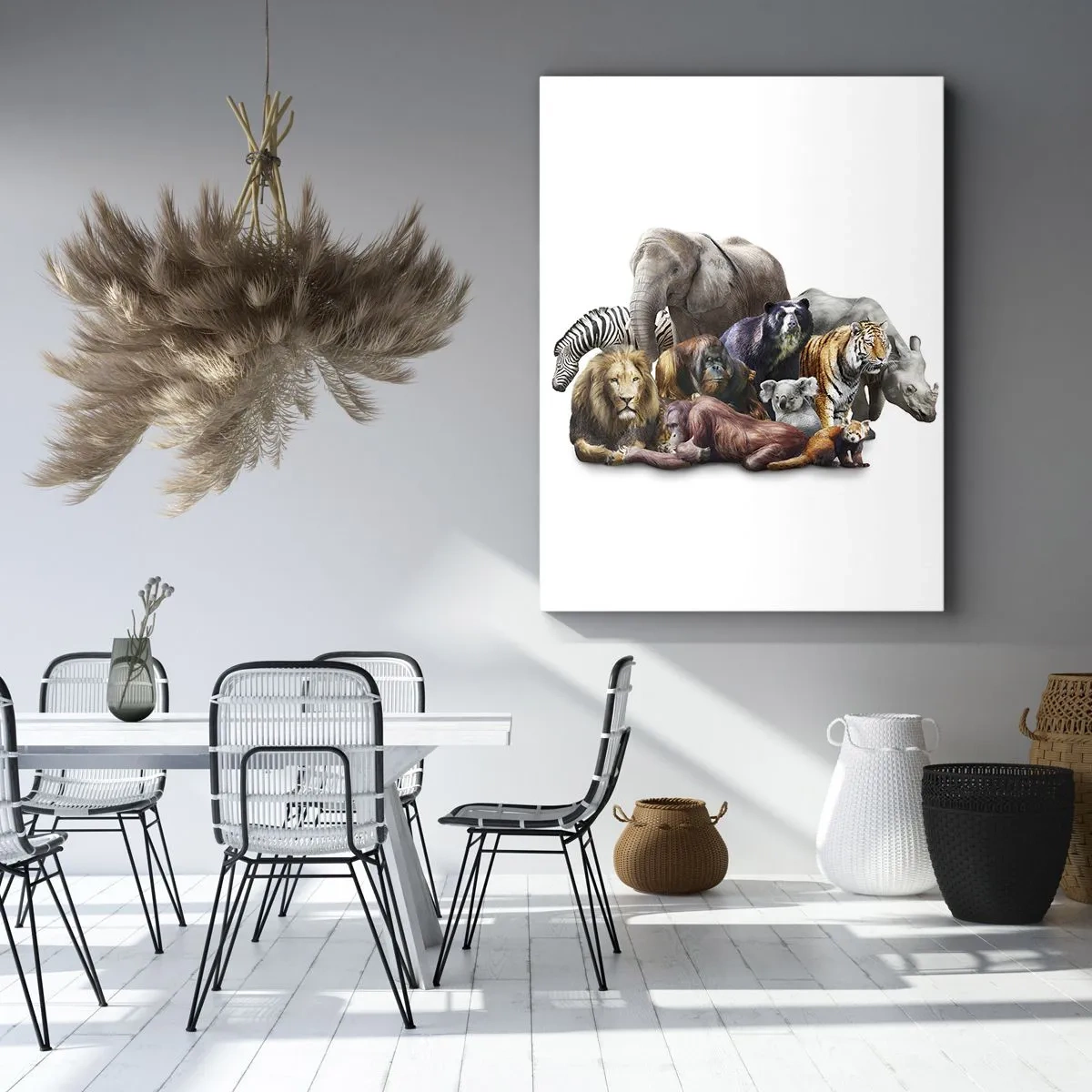 Quadro em tela - Fotografia de uma família africana - 55x100 cm