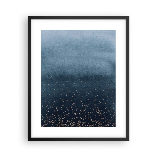 Pôster com moldura preta - Composição – fases azuis - 40x50 cm