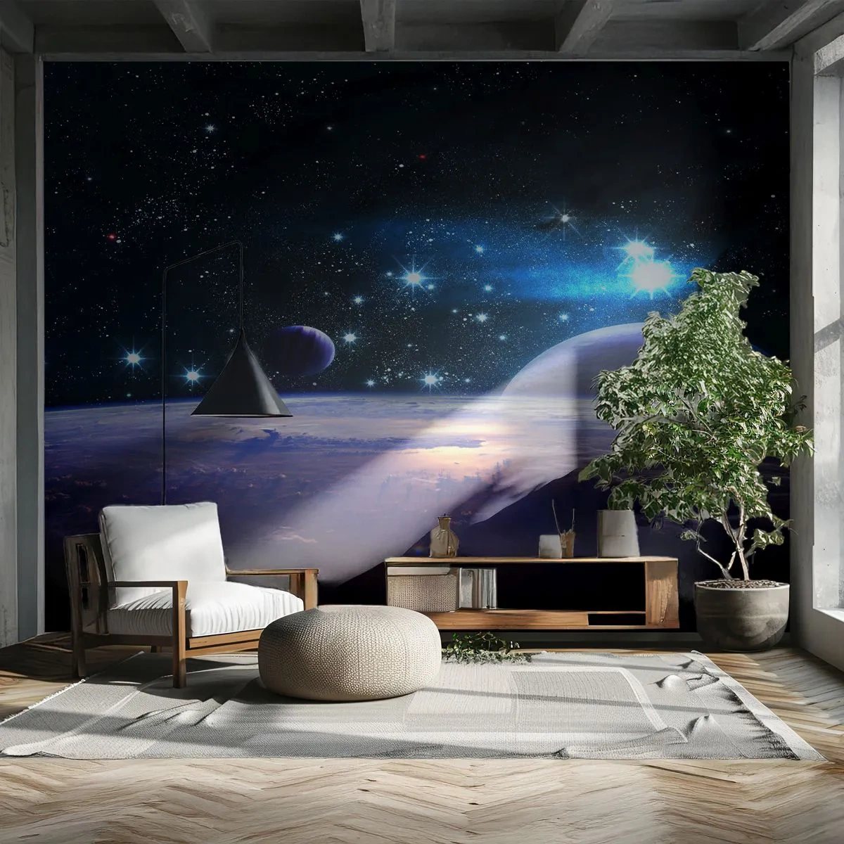 Papel de Parede Premium Sand - Ainda sozinhos? - Cosmos, Planeta Terra, Universo - 200x140 cm