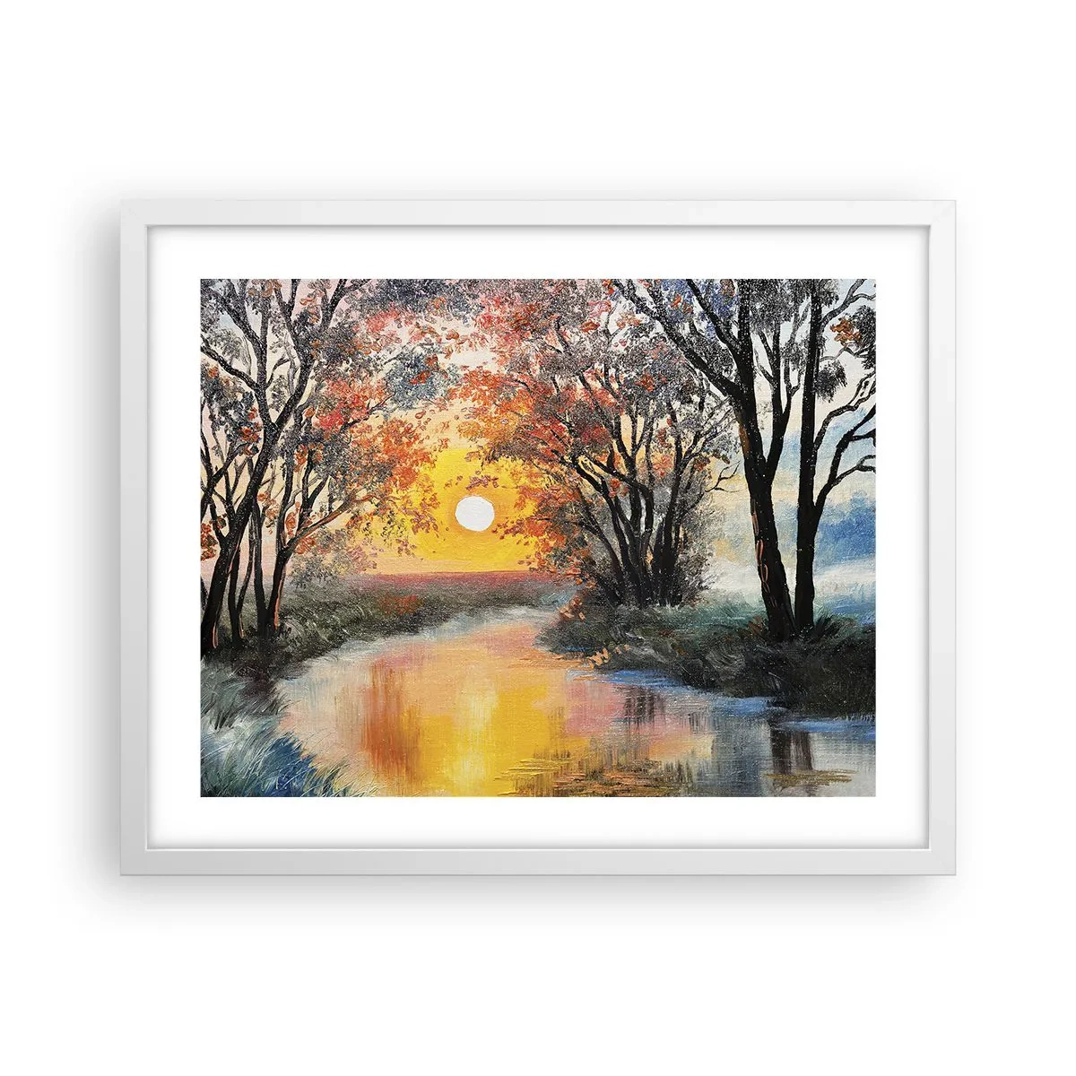 Pôster em moldura branca - Vibrações de outono - 50x40 cm