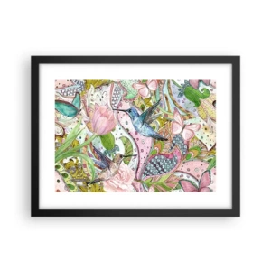 Pôster com moldura preta - Emaranhados em trepadeiras - 40x30 cm
